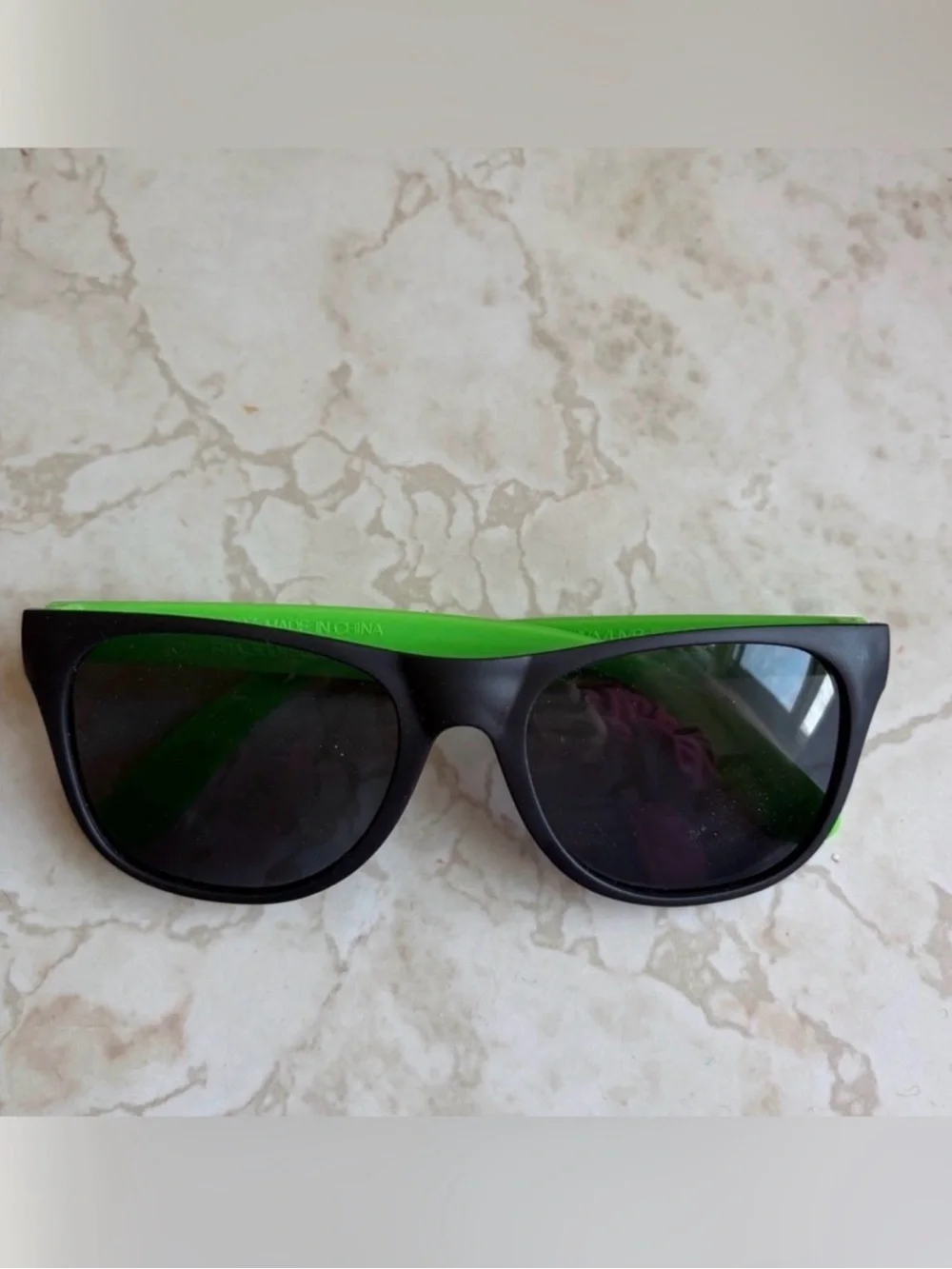Black Frame Sunglasses with Lime Green Temples